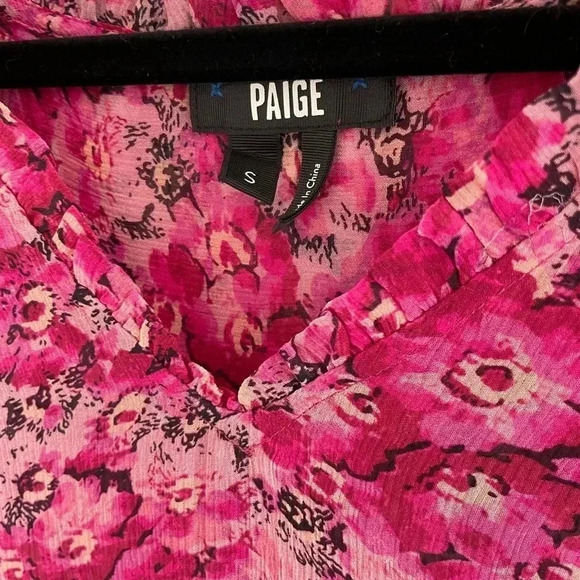 Paige Silk Genie VNeck Ruffled Blouse - Picture 9 of 12